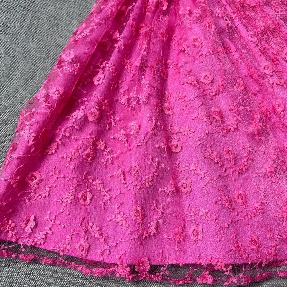 Babydoll Mini Dress Smocking Shirring Fuscia Size Small NWT - Picture 5 of 9